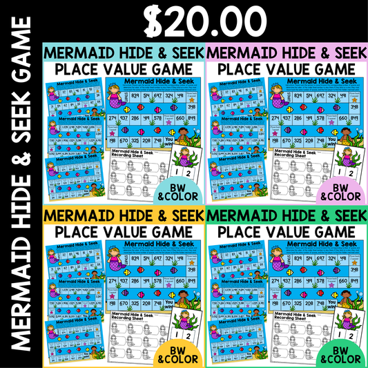 Mermaid Hide & Seek Place Value Game