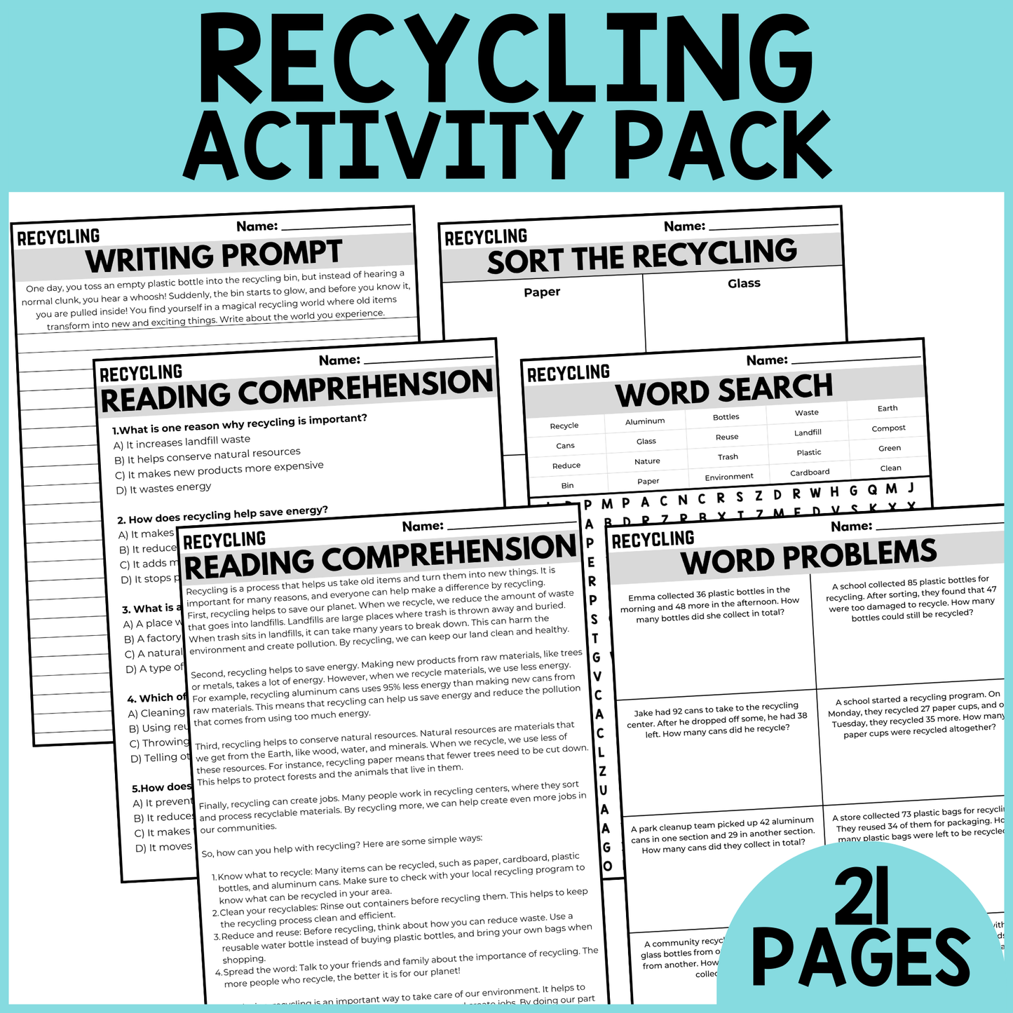 Recycling Activity Pack