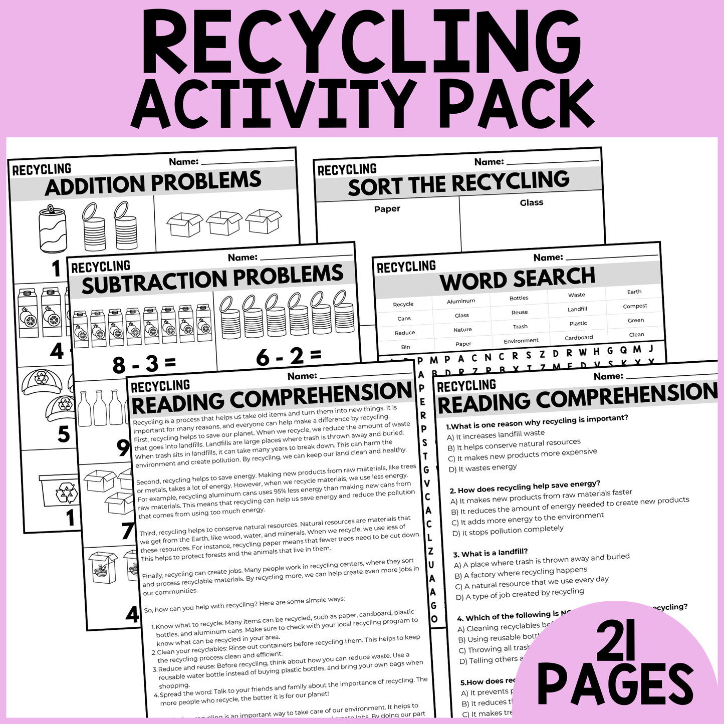 Recycling Activity Pack
