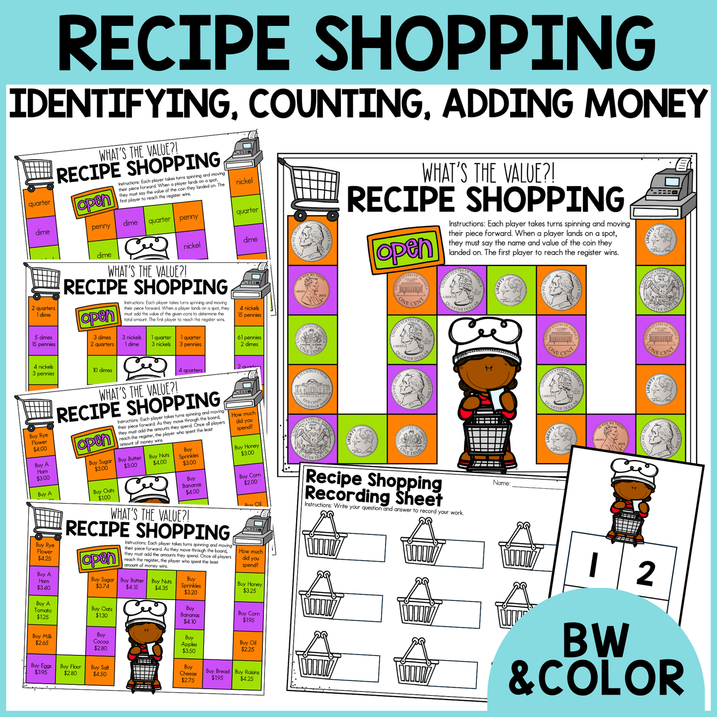 Recipe Shopping - Identify and Count Money