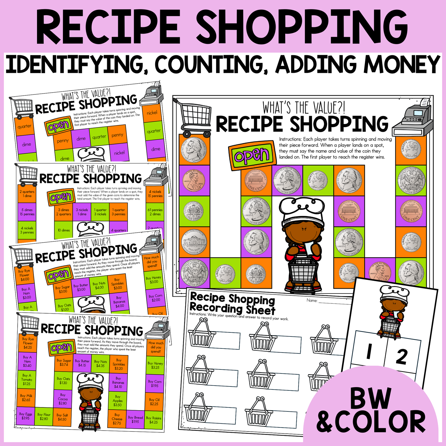 Recipe Shopping - Identify and Count Money