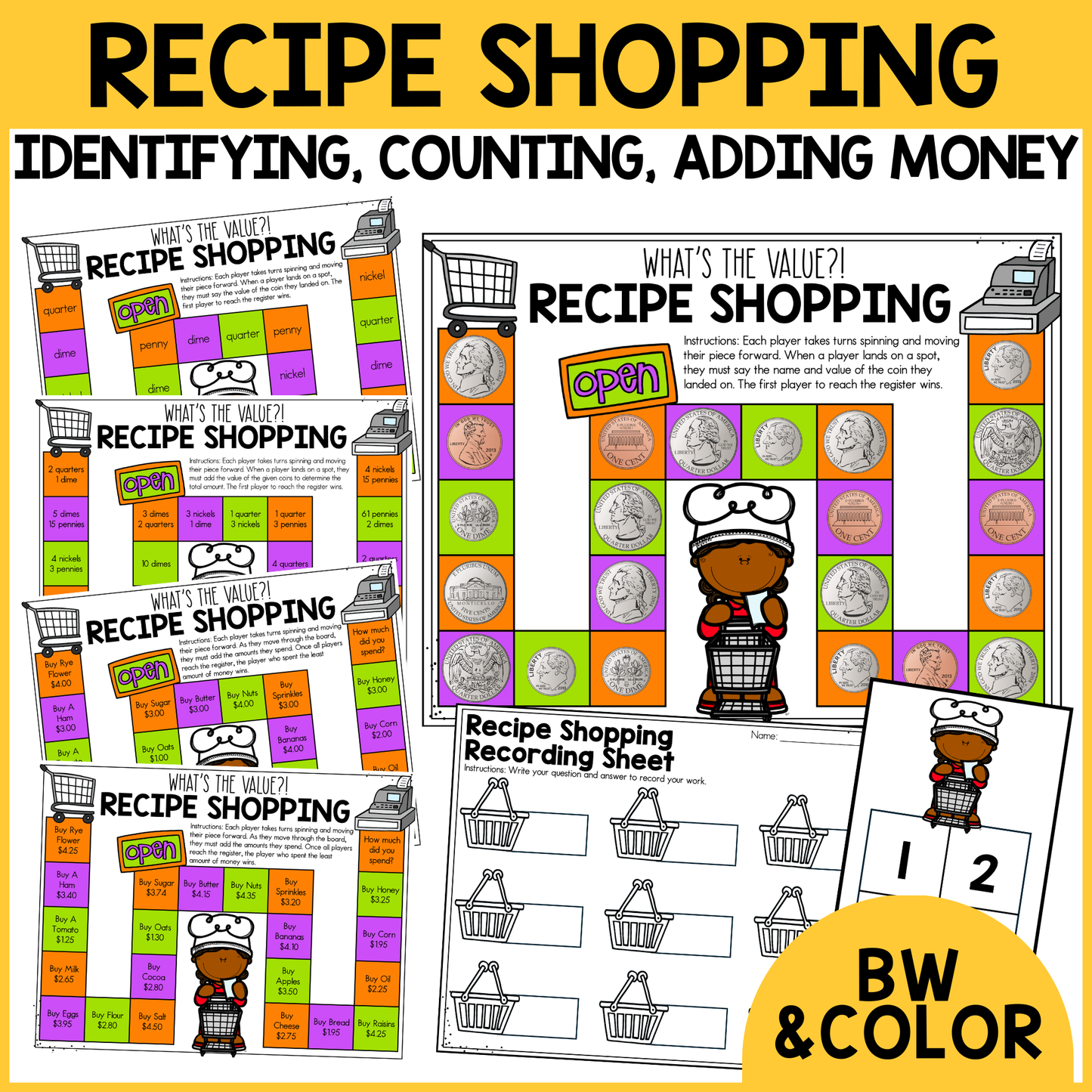 Recipe Shopping - Identify and Count Money