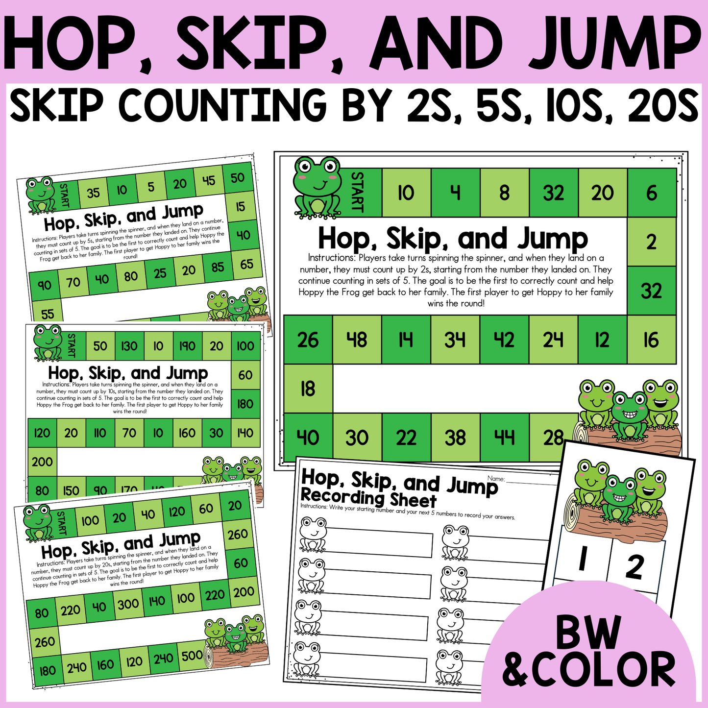 Hop, Skip, and Jump Skip Counting Game