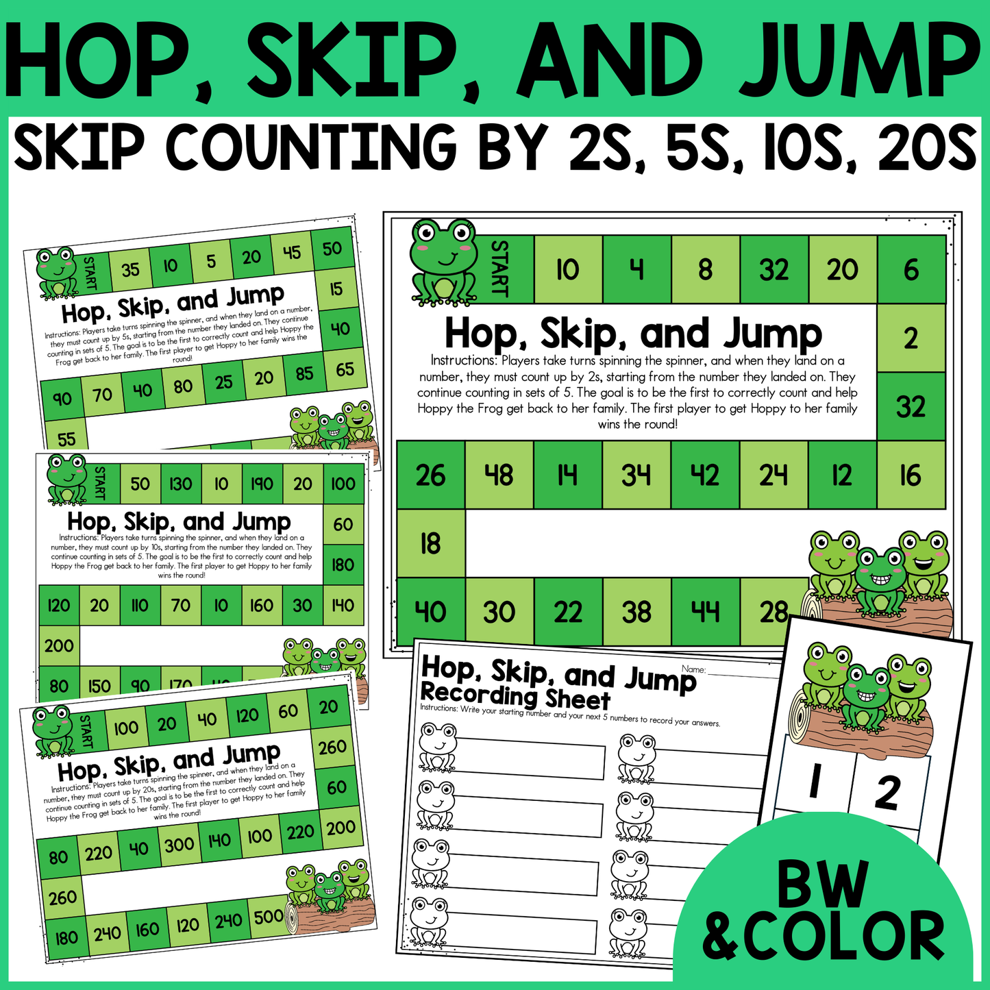 Hop, Skip, and Jump Skip Counting Game