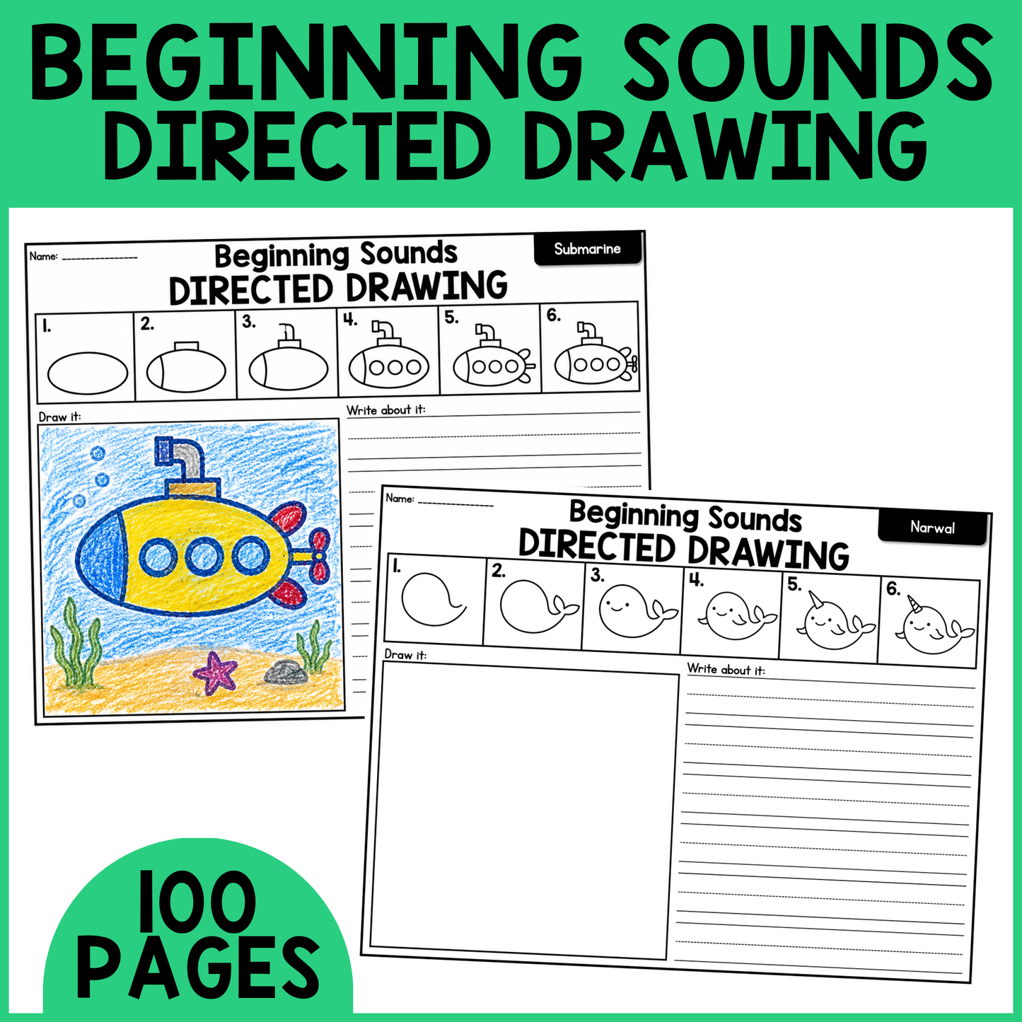 Beginning Sounds Directed Drawing (Alphabet)