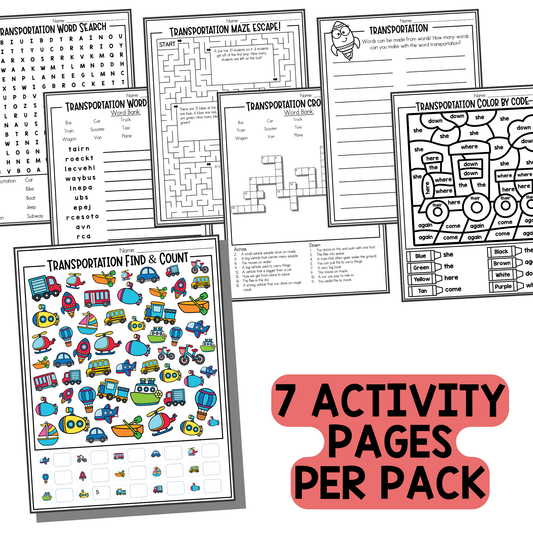 Transportation Activity Pack