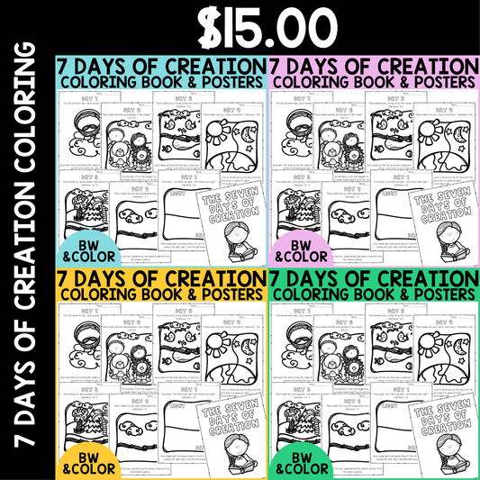 7 Days of Creation Coloring Pages