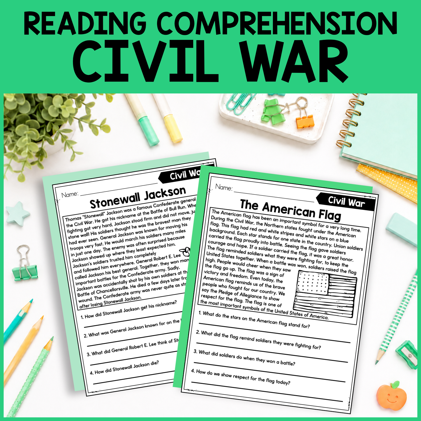 Civil War Reading Comprehension