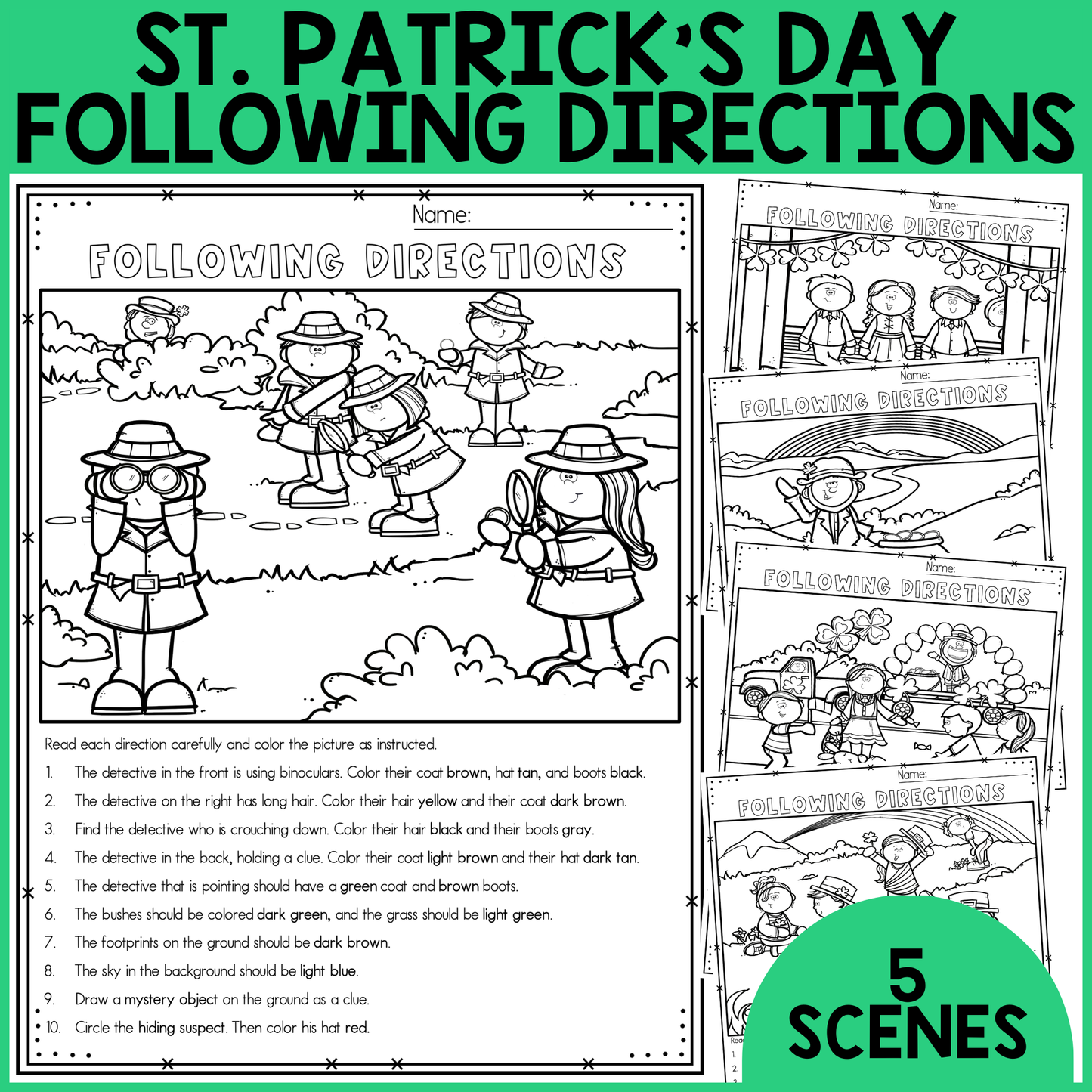 St. Patrick's Day Following Directions