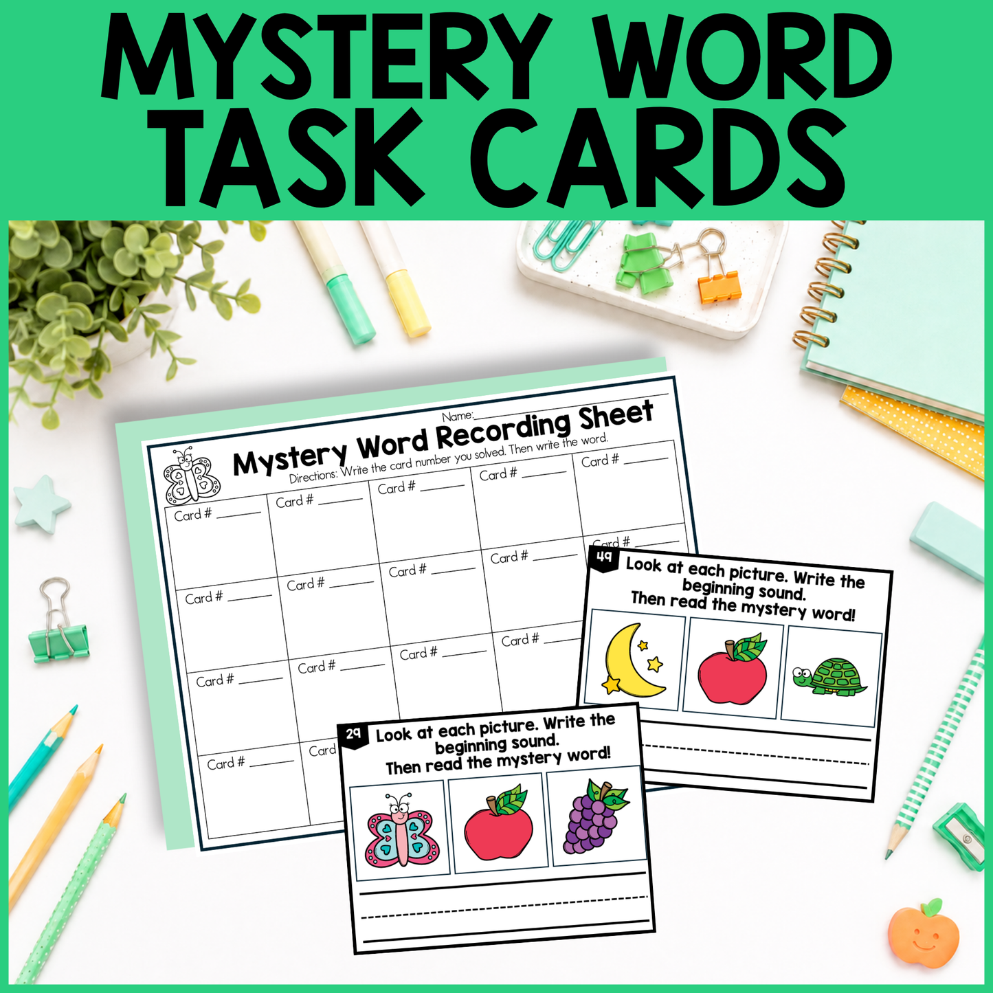 Mystery CVC Task Cards