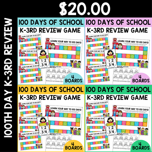 100th Day K-3rd Grade Review Games