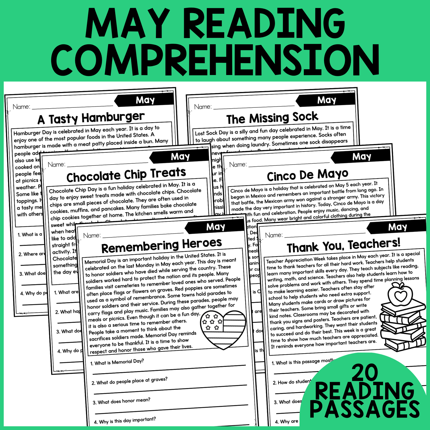 May Themed Reading Comprehension