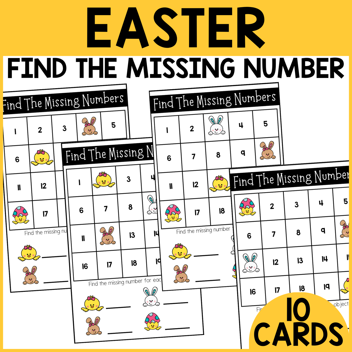 Easter Missing Number Cards