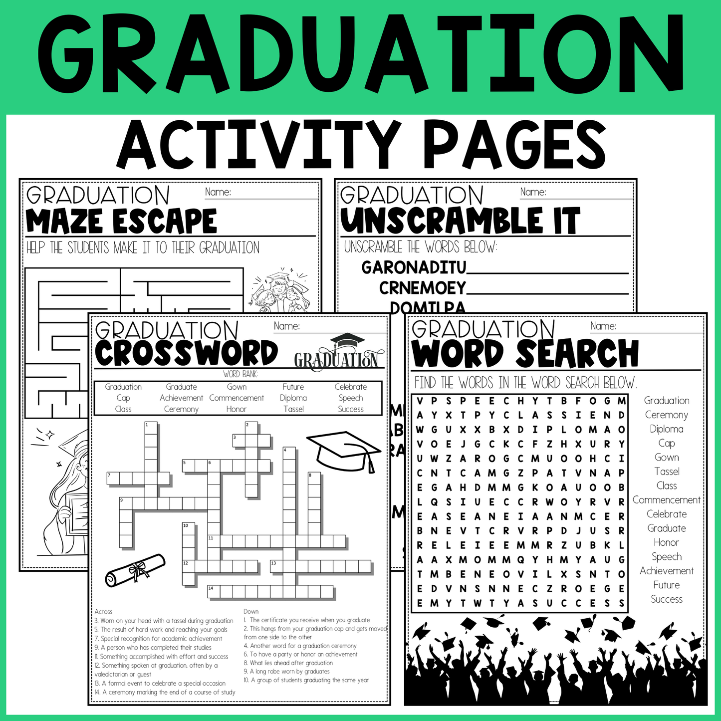 Graduation Activity Pages