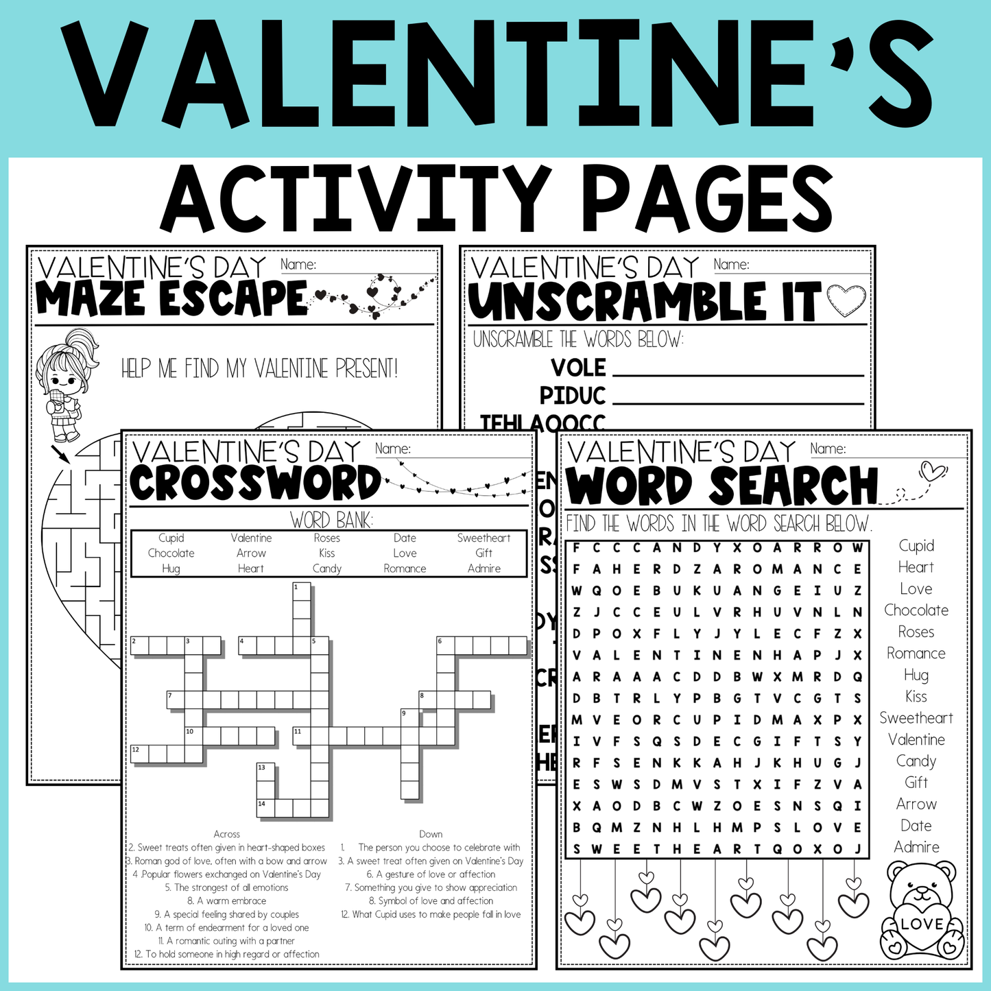 Valentine's Activity Pages