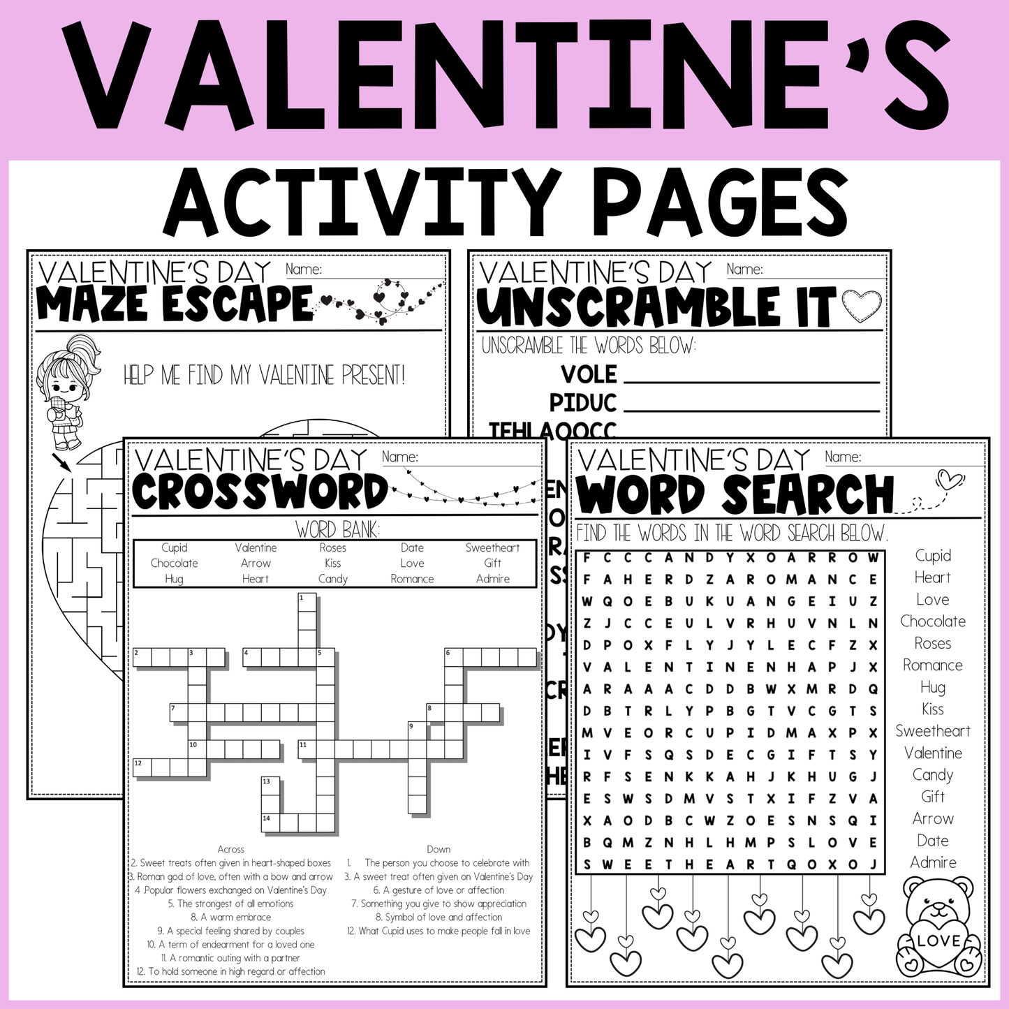 Valentine's Activity Pages