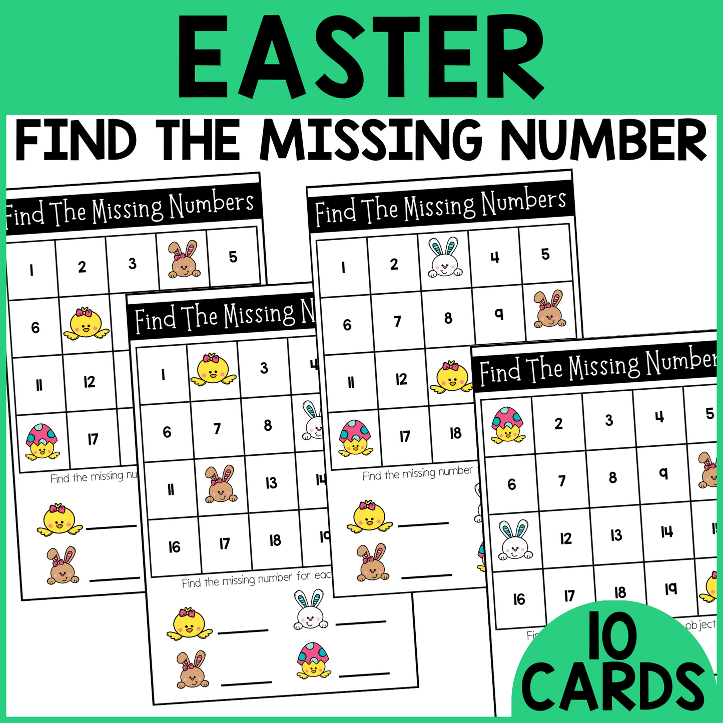 Easter Missing Number Cards