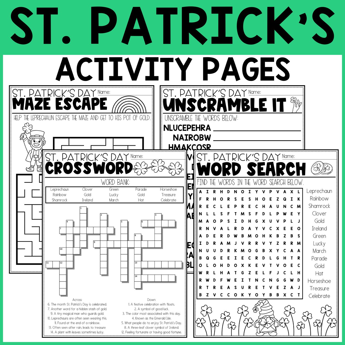 St. Patrick's Day Activity Pages