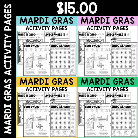 Mardi Gras Activity Pages