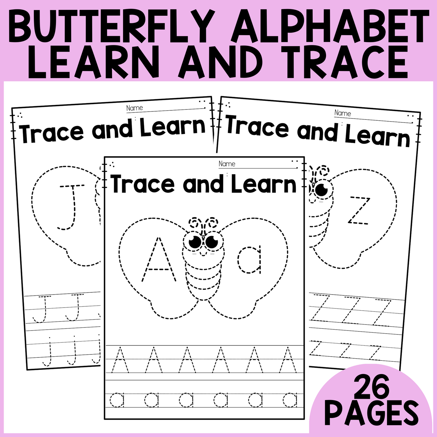 Butterfly Alphabet Trace and Learn