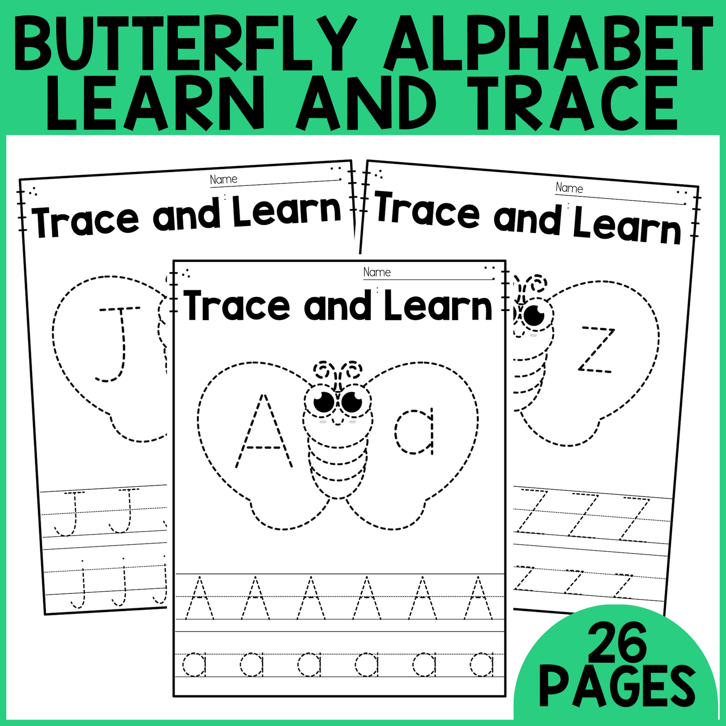Butterfly Alphabet Trace and Learn
