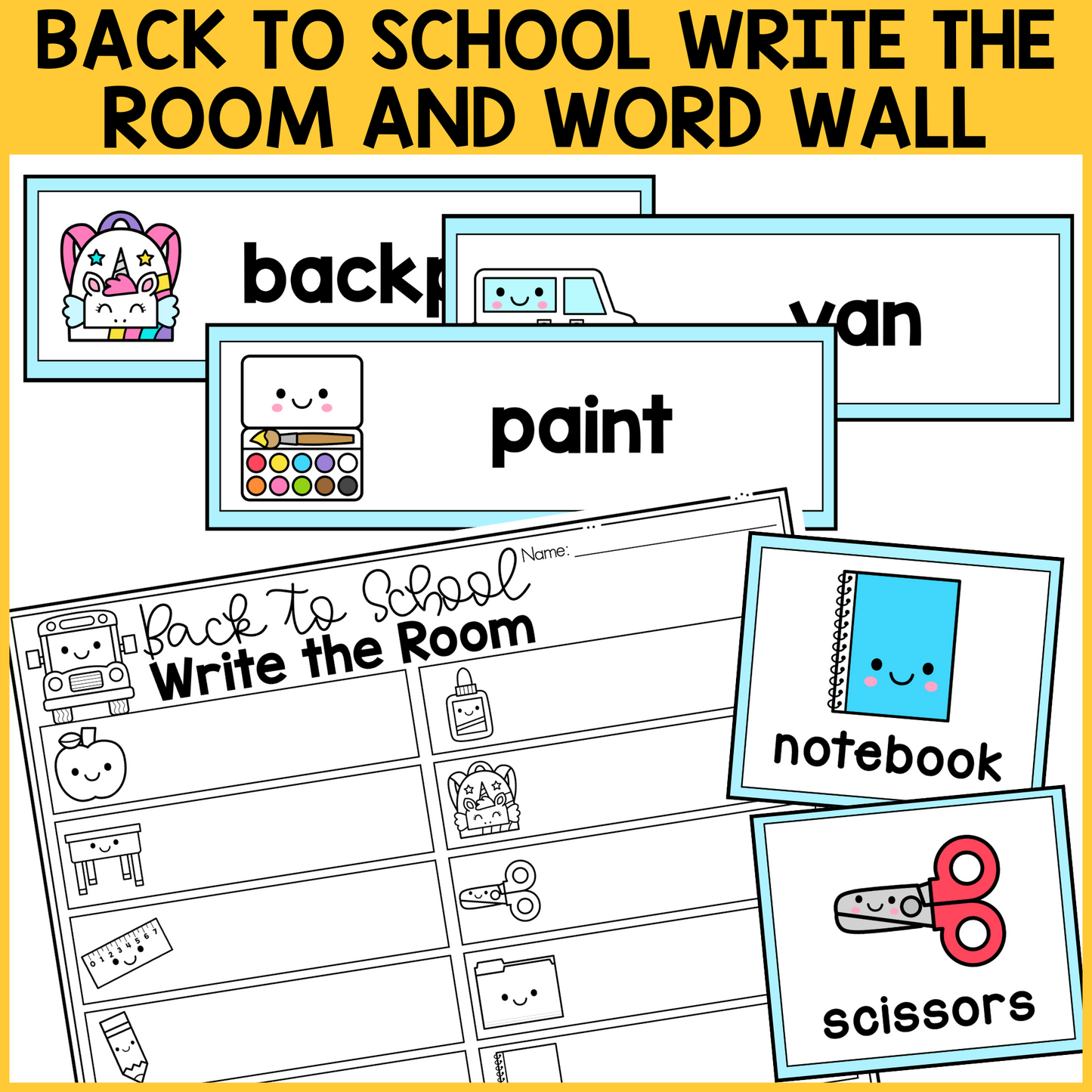 Back to School Write the Room & Word Wall