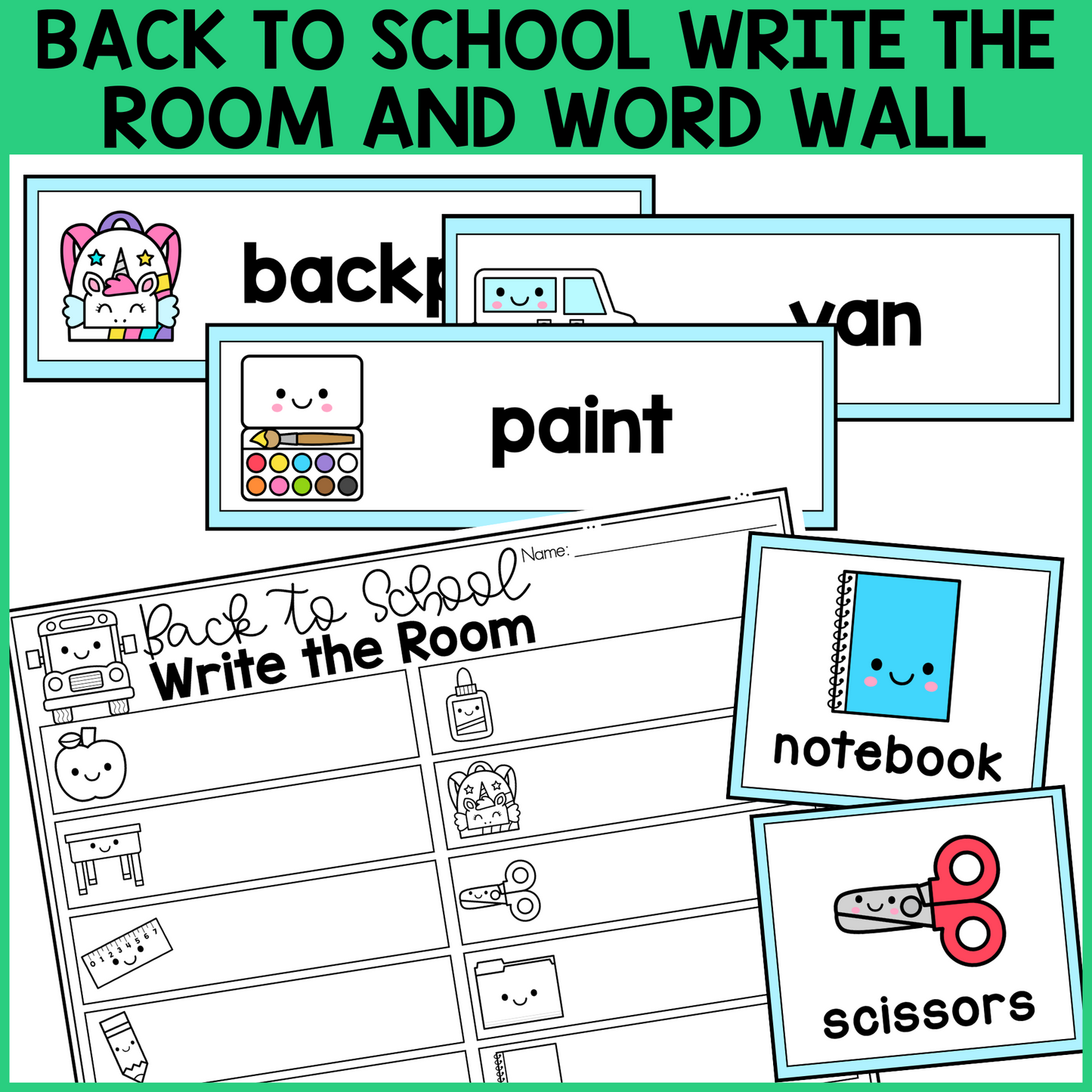 Back to School Write the Room & Word Wall