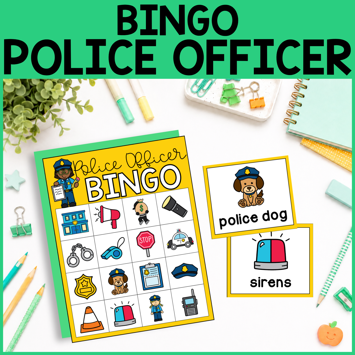 Community Helper Bingo Game: Police Officer