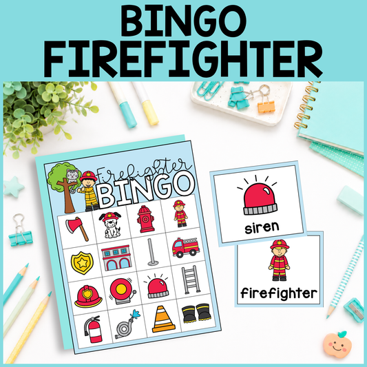 Community Helper Bingo Game: Firefighter