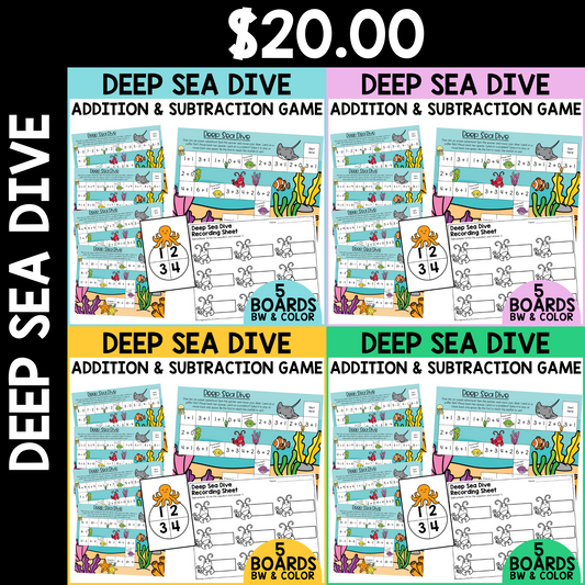 Deep Sea Dive Addition and Subtraction Fluency