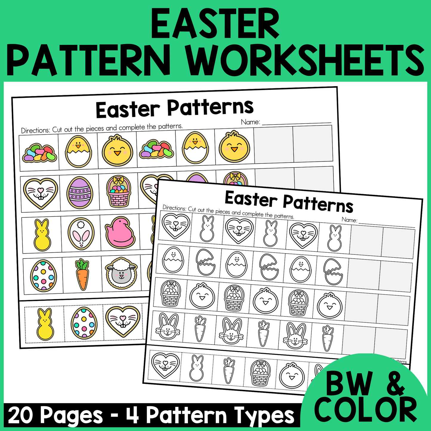 Easter Pattern Worksheets