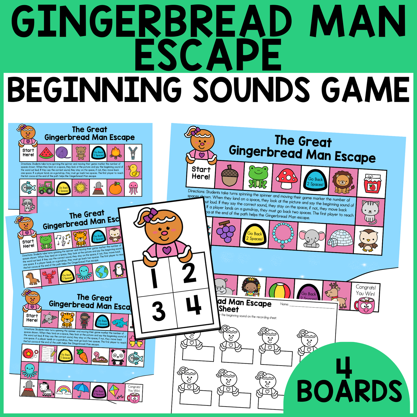 The Great Gingerbread Escape Beginning Sounds Game