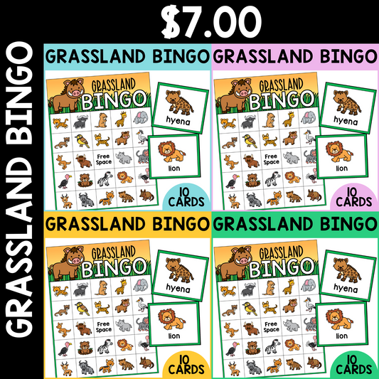 Grassland Animal Bingo