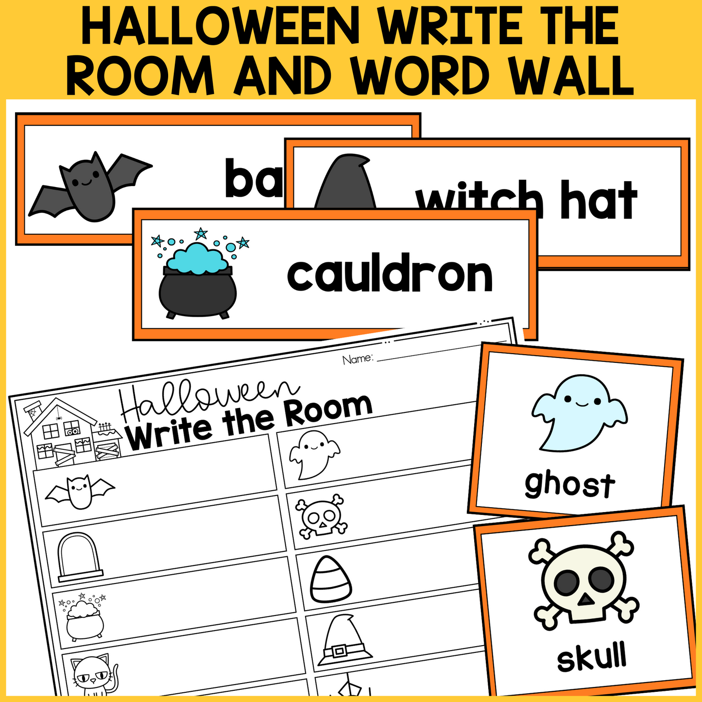 Halloween Write the Room & Word Wall