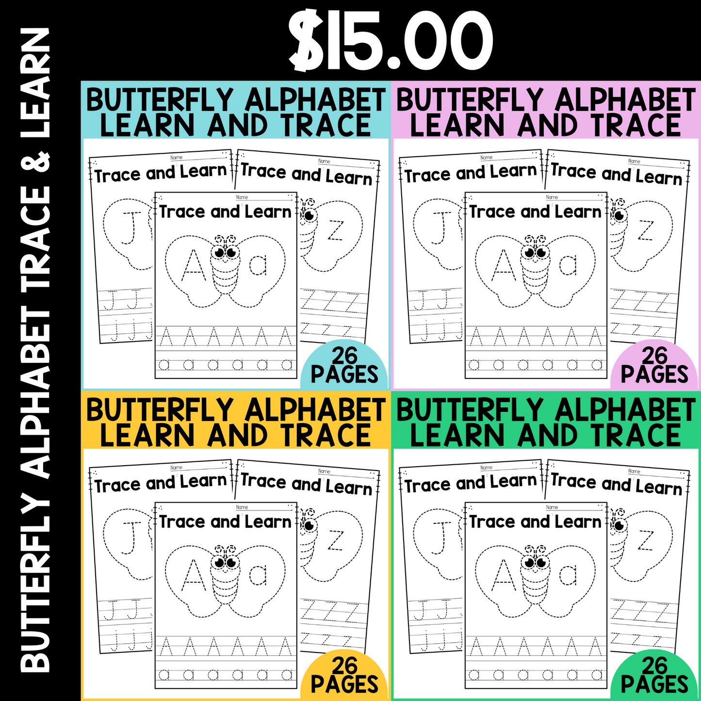 Butterfly Alphabet Trace and Learn