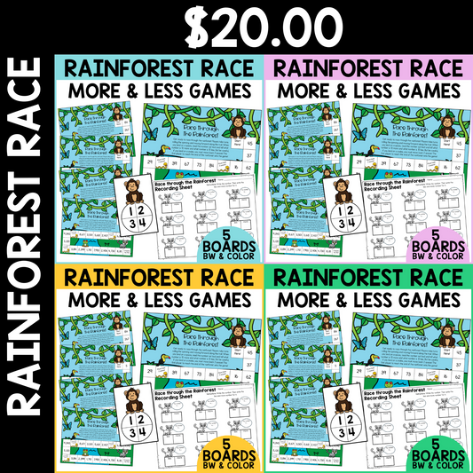 Rainforest Race - 10 More 10 Less / 100 More 100 Less Game