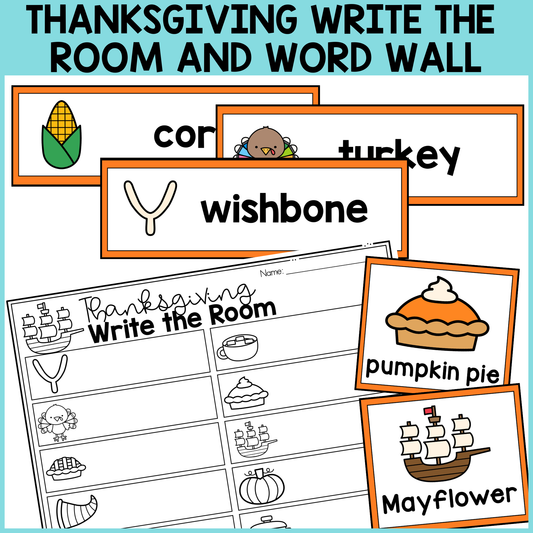Thanksgiving Write the Room & Word Wall