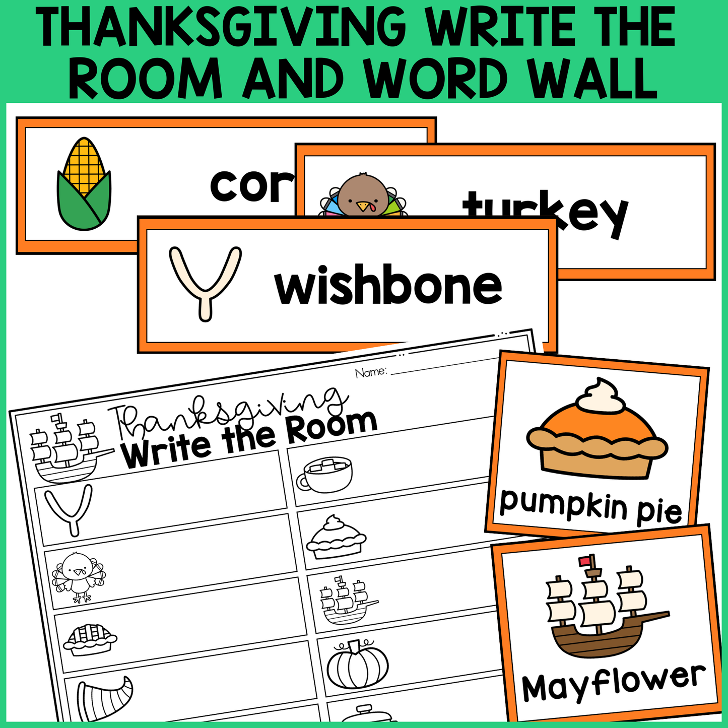 Thanksgiving Write the Room & Word Wall