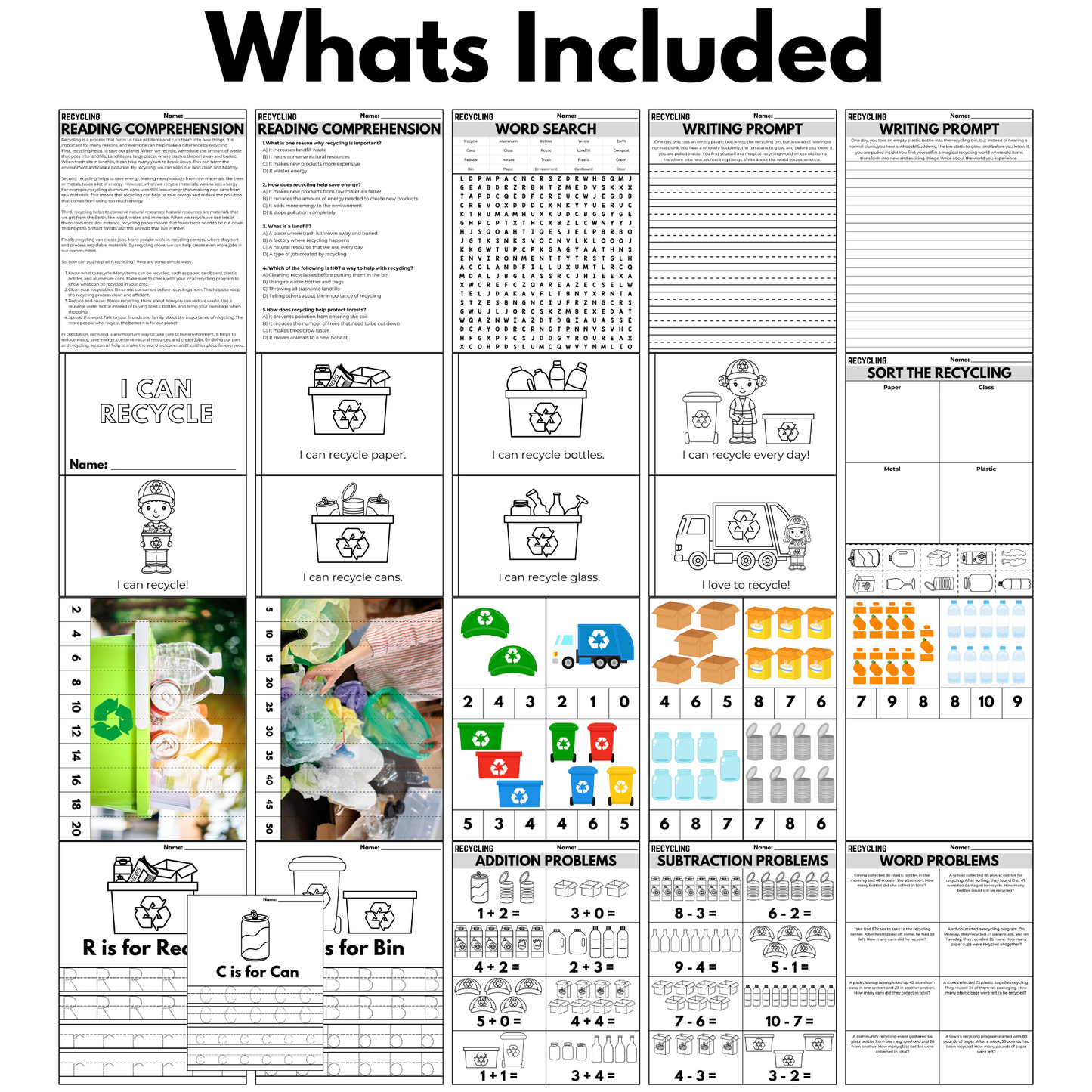 Recycling Activity Pack