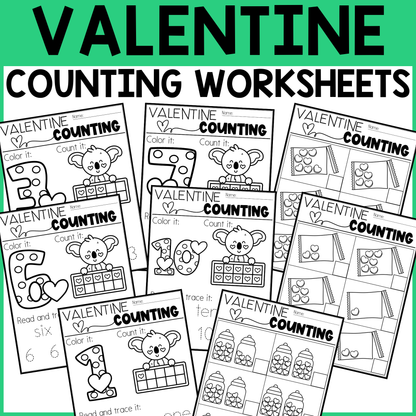 Valentine's Day Counting Worksheets