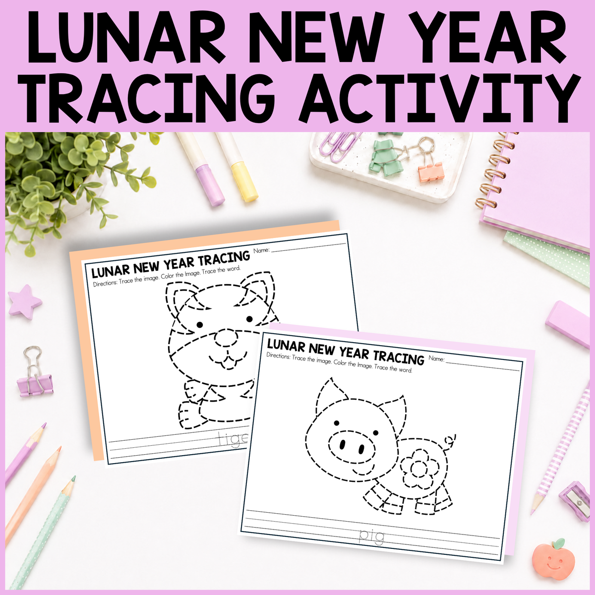 Lunar New Year Tracing Activity