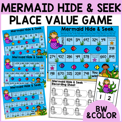 Mermaid Hide & Seek Place Value Game