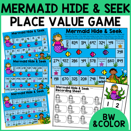 Mermaid Hide & Seek Place Value Game