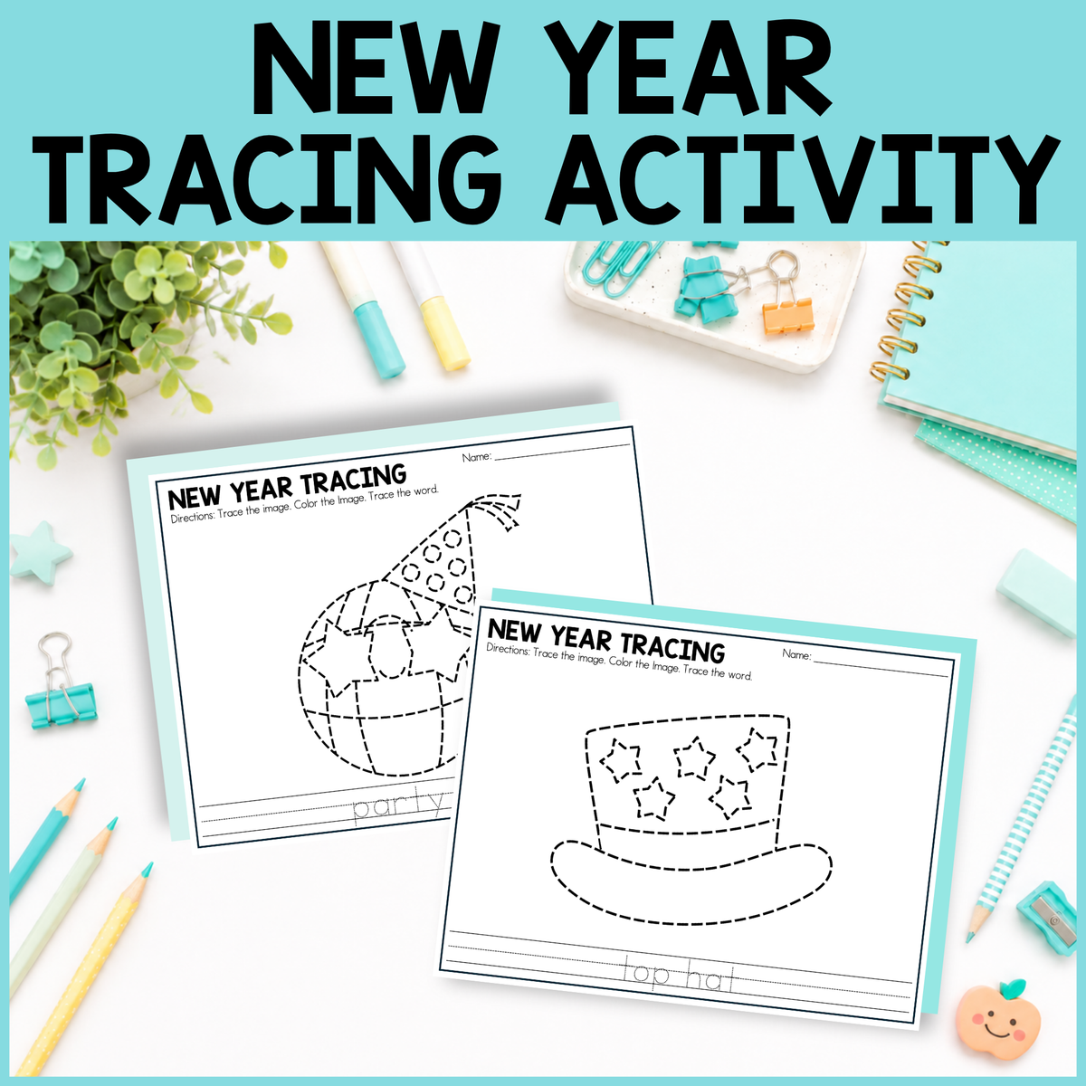 New Year Tracing Activity