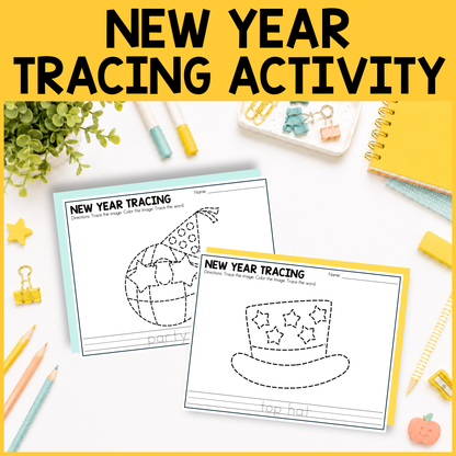 New Year Tracing Activity