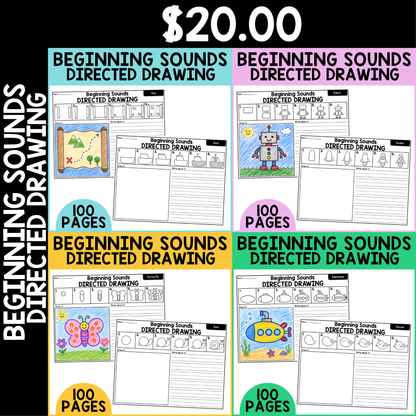 Beginning Sounds Directed Drawing (Alphabet)