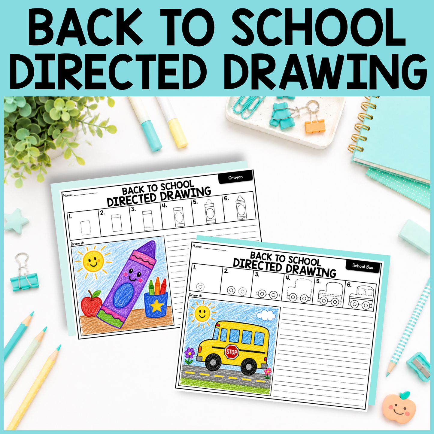 Back to School Directed Drawing