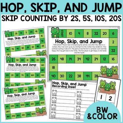 Hop, Skip, and Jump Skip Counting Game