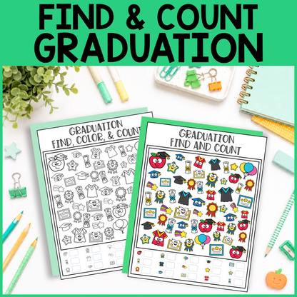 Graduation Find and Count -  Find, Color, Count Activity