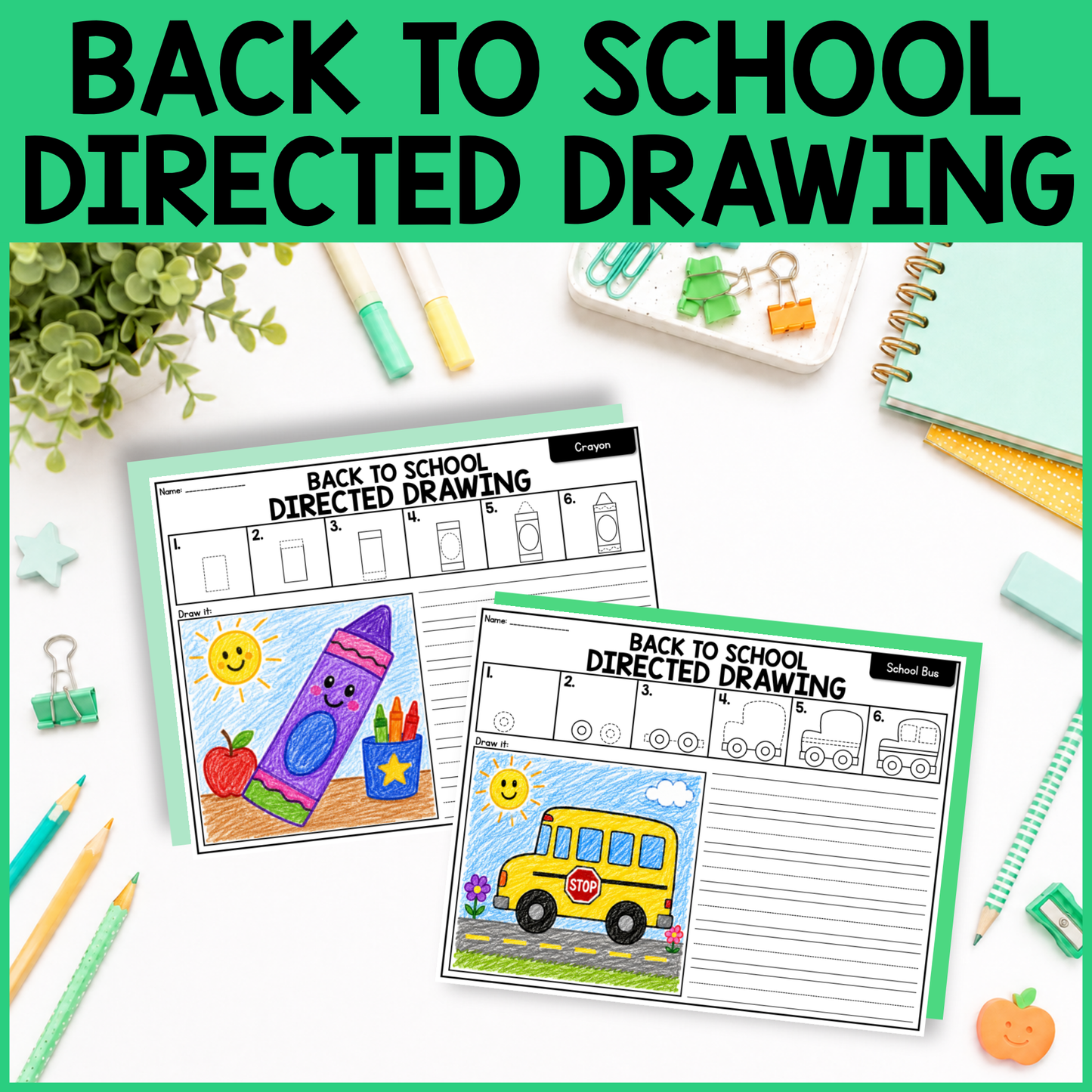 Back to School Directed Drawing